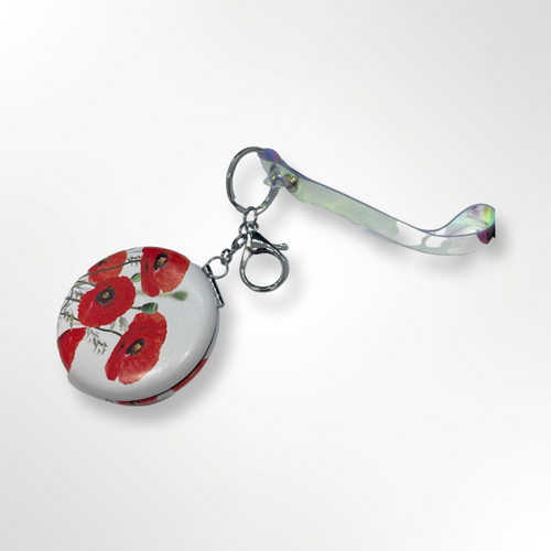 Mirror- shine pc arm strip & key chain poppy pattern min 2