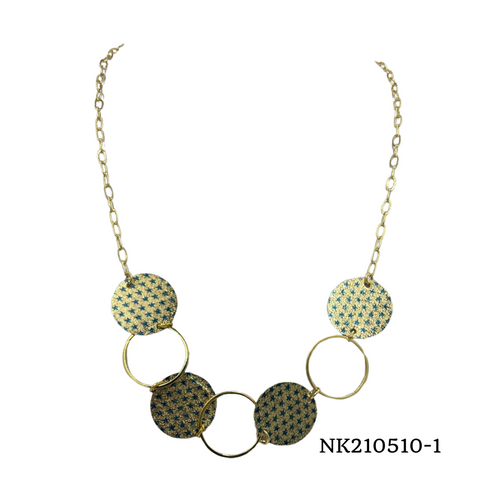 Necklace- gold plated circle of 7