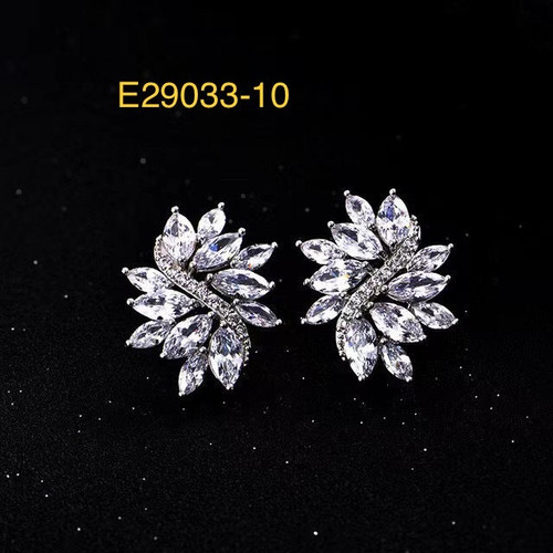 Cubic Zirconia earring stud -sterling silver post