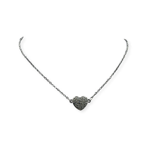 Necklace- Heart pendant on titanium chain ( colour options )