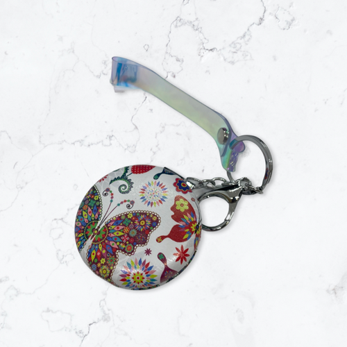 Mirror- shine pc arm strip and key chain butterfly pattern