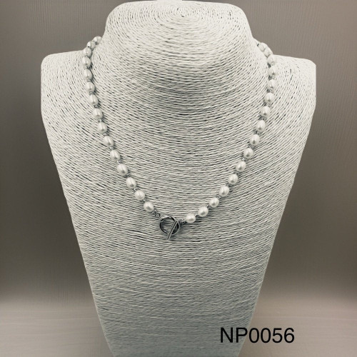 Natural pearls rice shape with shine silver beads necklace or bracelet