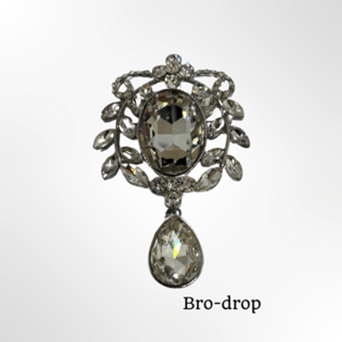 Brooch- crystal brooch and big  drop3.5cmx7cm