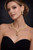 Cubic Zirconia jewellery set necklace and Earring gold and copper drop pearl