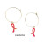 Ribbon gold bracelet or Hoop earring and necklace colour option