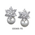 Cubic Zirconia Earring with pearl sterling silver post
