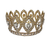 Hair Crown - Large crown with pointy rhinestone ovals around with large tear drop stones in middle (12.8 cm, Gold/Silver)