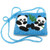 Twin Pandas on Blue/