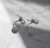 Earring- White pearl stud with rhinestone ball