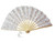 White cotton fan with wood base