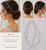 Hair vine long with single pearls and clear beads