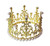 Hair crown large with pearls around base, yellow gold (10.5 cm)