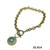 Bracelet- Large evil eye pendant on gold chain (colour options)