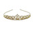 Hair tiara - Heart shaped flatpearl  with crystal around (GD)
