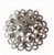 Brooch- pack of 12 silver flower with middle star design (2 cm)