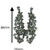 Earring- Large and long multiple flower and rhinestone hanging earrings