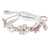 Hairband- White pointy flowers with circle rhinestones in between and ribbon on end