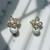 Earring- Crystal flower stud with pearl center and pearl underneath ( colour options) Min 2 pcs each , sterling silver post