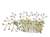 Hair comb-5 Pearl flowers with clear beads , rhinestones and single pearls , gold