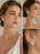 Clip earring Cat's Eye  White Size 8mm