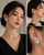 Clip earring Cat's Eye  White Size 8mm