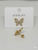 Earring- Outline butterflies with crystals in middle, silver posts ( colour options )
