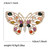 Brooch- Butterfly with colourful rhinestones