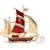 Nautical Crystal Sailboat Brooch