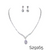 Crystal zirconia set with hanging tear drop earrings and large tear drop pendant