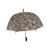 Umbrella- Clear dome with birds on branches, butterflies and flowers , "wood" look handle