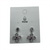 Earring - Small studs with hanging crosses with pink stones in middle