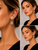 Clip earrings- Flower studs , hanging gold tear drops