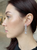 Cubic zirconia earring sterling silver post flower hanger oval