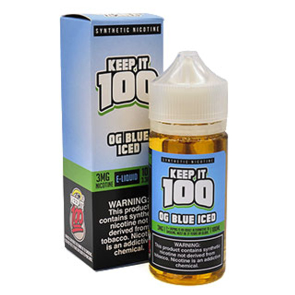 Iced Blue - 6mg - Keep It 100 - 100mL - Box and Bottle - Thumbnail
