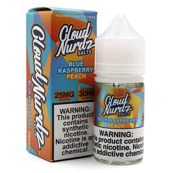 Cloud Nurdz Blue Raspberry Peach - 25mg - Cloud Nurdz Salts - 30mL