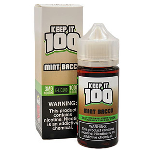 Mint Bacco - 3mg - Keep It 100 - 100mL - Box and Bottle Thumbnail