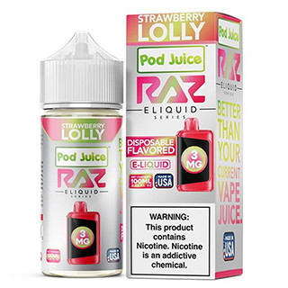 Strawberry Lolly - 6mg - Pod Juice x Raz - 100mL