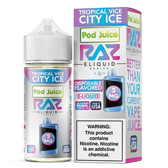Tropical Vice City Ice - 3mg - Pod Juice x Raz - 100mL