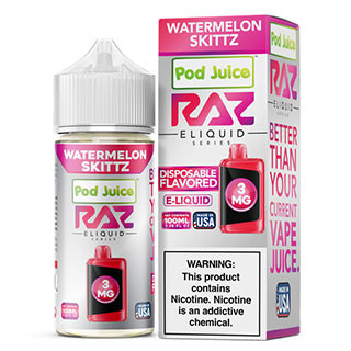 Watermelon Skittz - 3mg - Pod Juice x Raz - 100mL