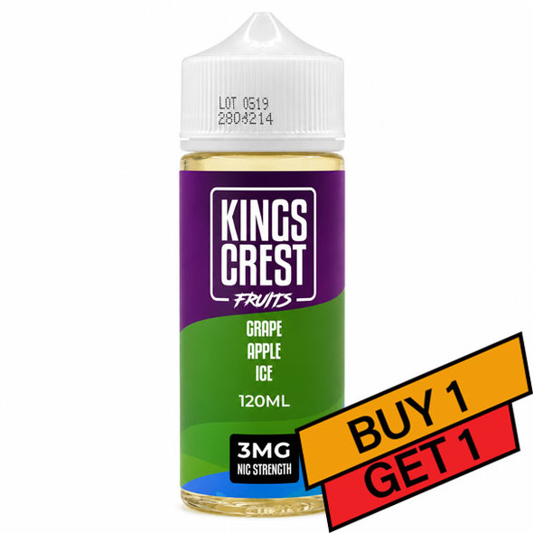Grape Apple Ice - 3mg - Kings Crest Fruits - 120mL Buy 1 Get 1