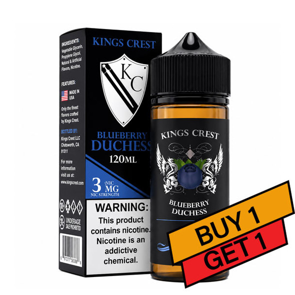 Blueberry Duchess Reserve - 3mg - Kings Crest - 100mL Buy 1 Get 1