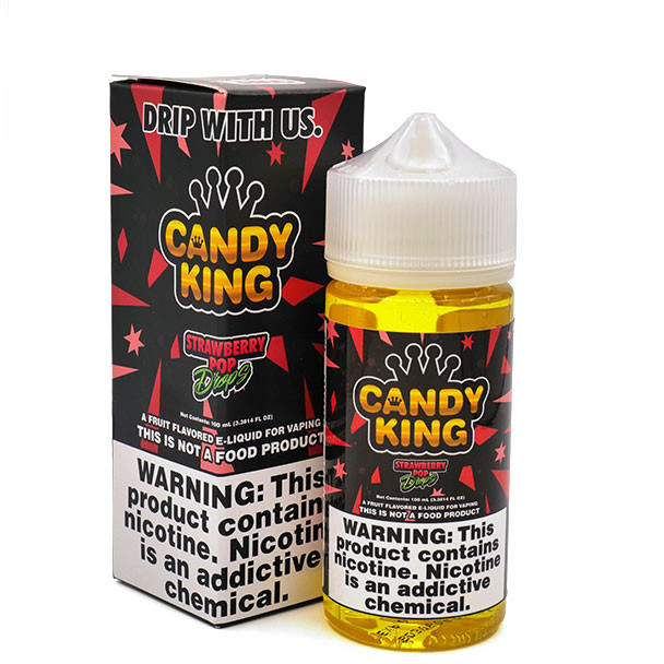 Strawberry Pop Drops - Candy King - 100mL - 3mg - Box and Bottle