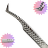 Fiber Tip Slim L Lash Tweezers with Diamond Grip | 4.7" (12cm)