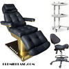 Luxury  Suite Salon Furniture  | Beauty Salon Electric Curved Cosmetic Bed Peddle & Remote Controlled, Trolley & Chair