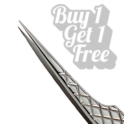 Curved Lash Tweezers with Diamond Grip | 5.5" (14cm)
