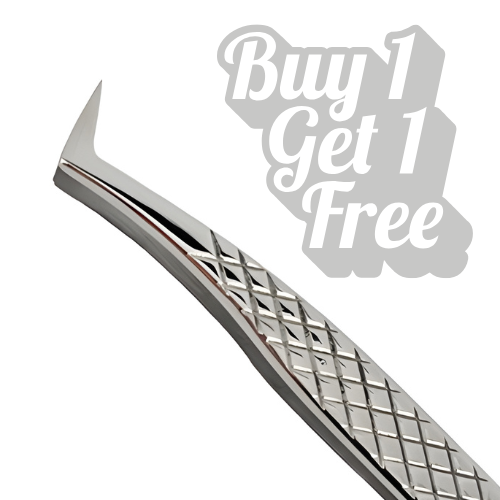 Slim L Lash Tweezers with Diamond Grip | 4.7" (12cm)