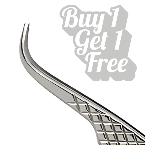 Hooked Lash Tweezers with Diamond Grip | 4.7" (12cm)