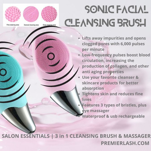 Silicone Sonic Facial Cleansing Brush & Massager