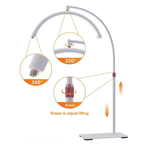 White Pro Beauty LED Floor Lamp + Phone Clip | PremierLash