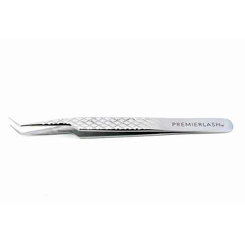 Fiber Tip 45º Lash Tweezers 9mm Tip with Diamond Grip | 4.7" (12cm)